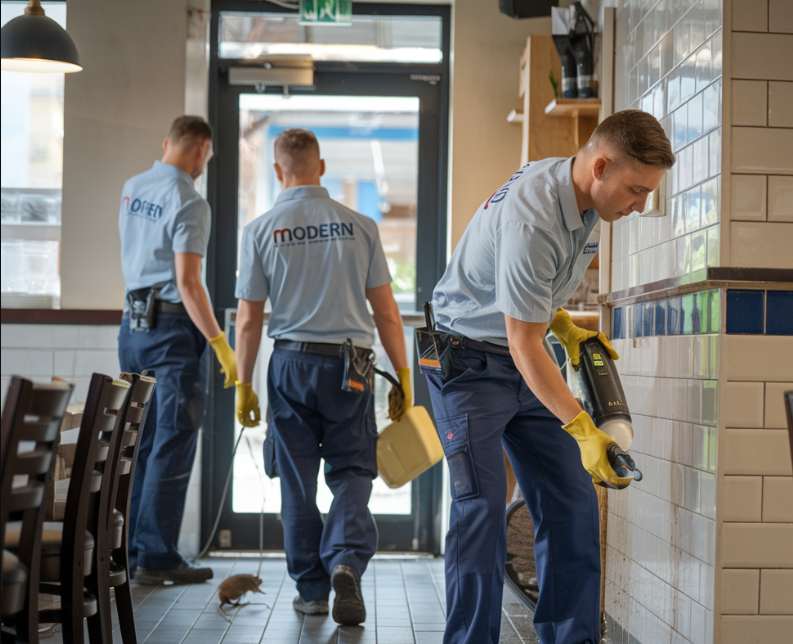 Modern Pest Control Employees doing the insects control Spray